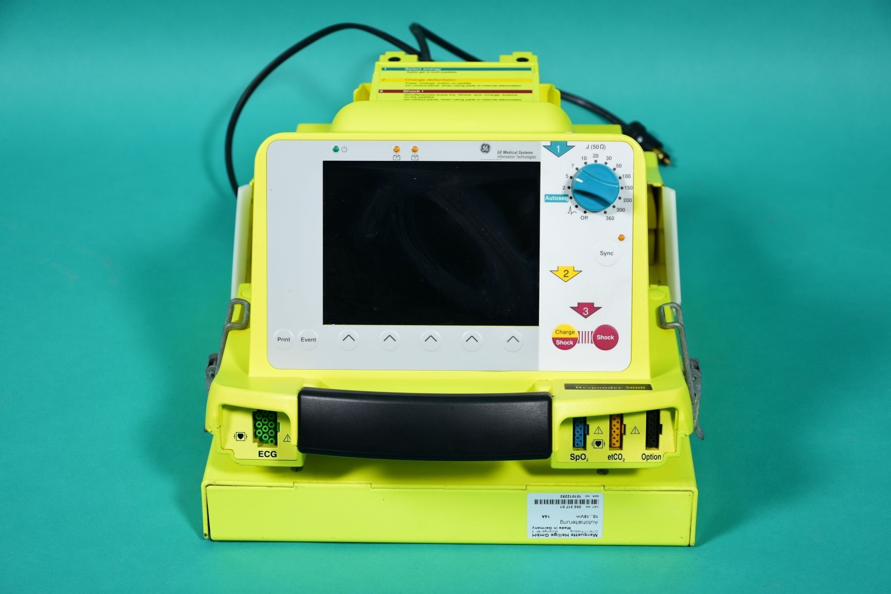 GE Healthcare Responder monophas. Notfalldefibrillator -Vorderseite