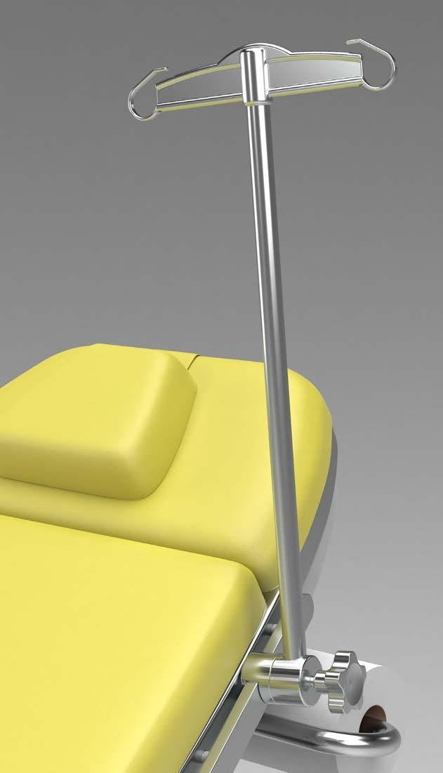 Medielle infusion stand for attachment to the multifunctional rails,