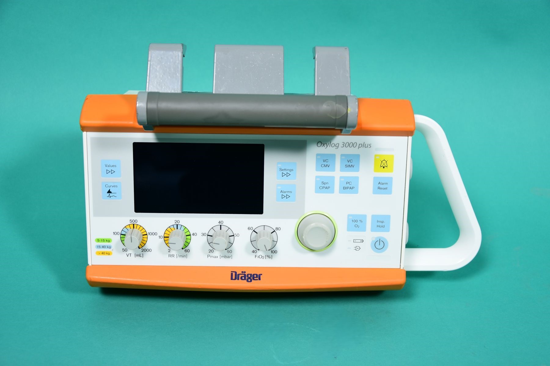 Dräger Oxylog 3000 plus Beatmungsgerät, Vorderansicht