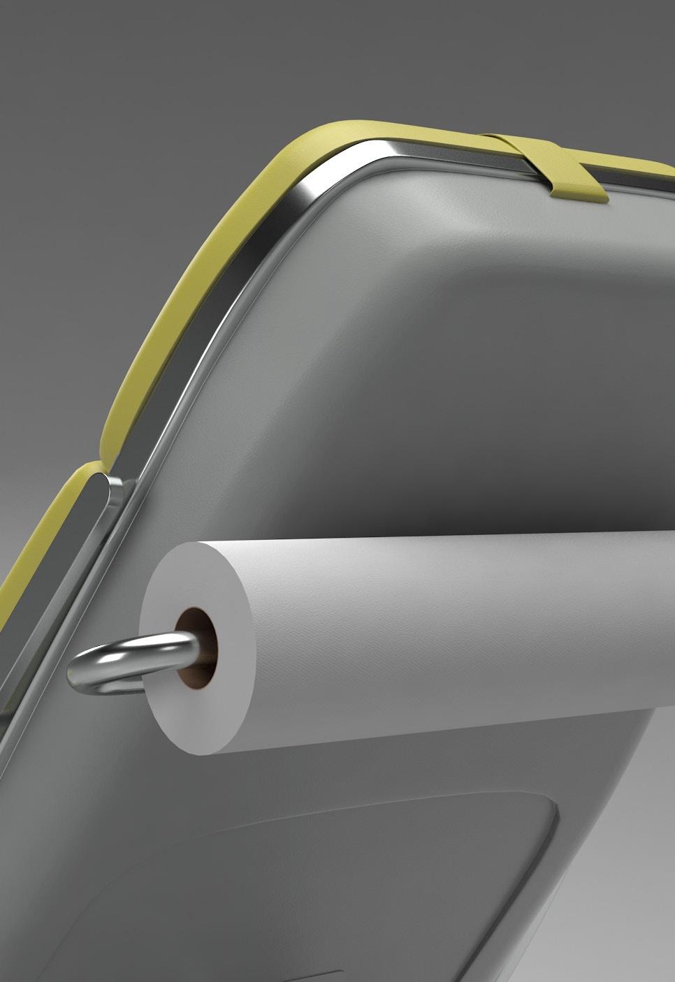 Paper roll holder at the back rest for 600 mm paper roll,