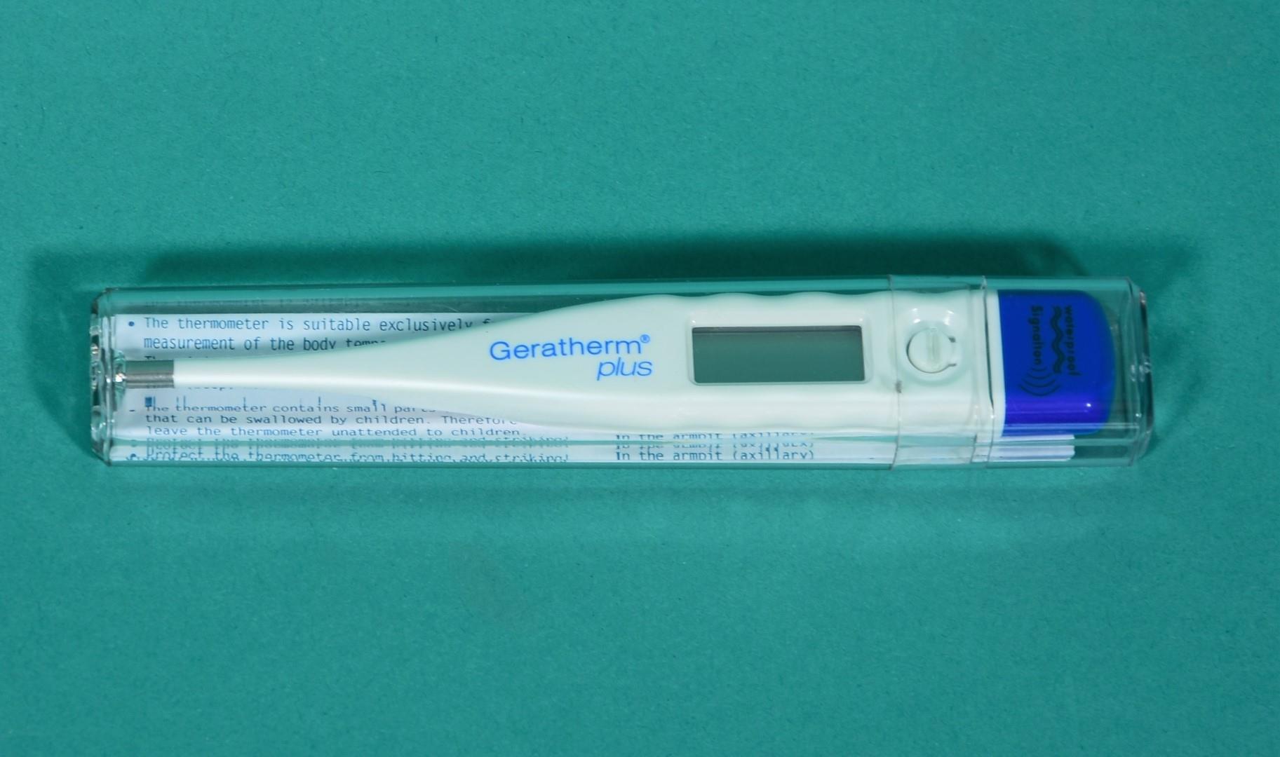 Digital clinical thermometer with extended