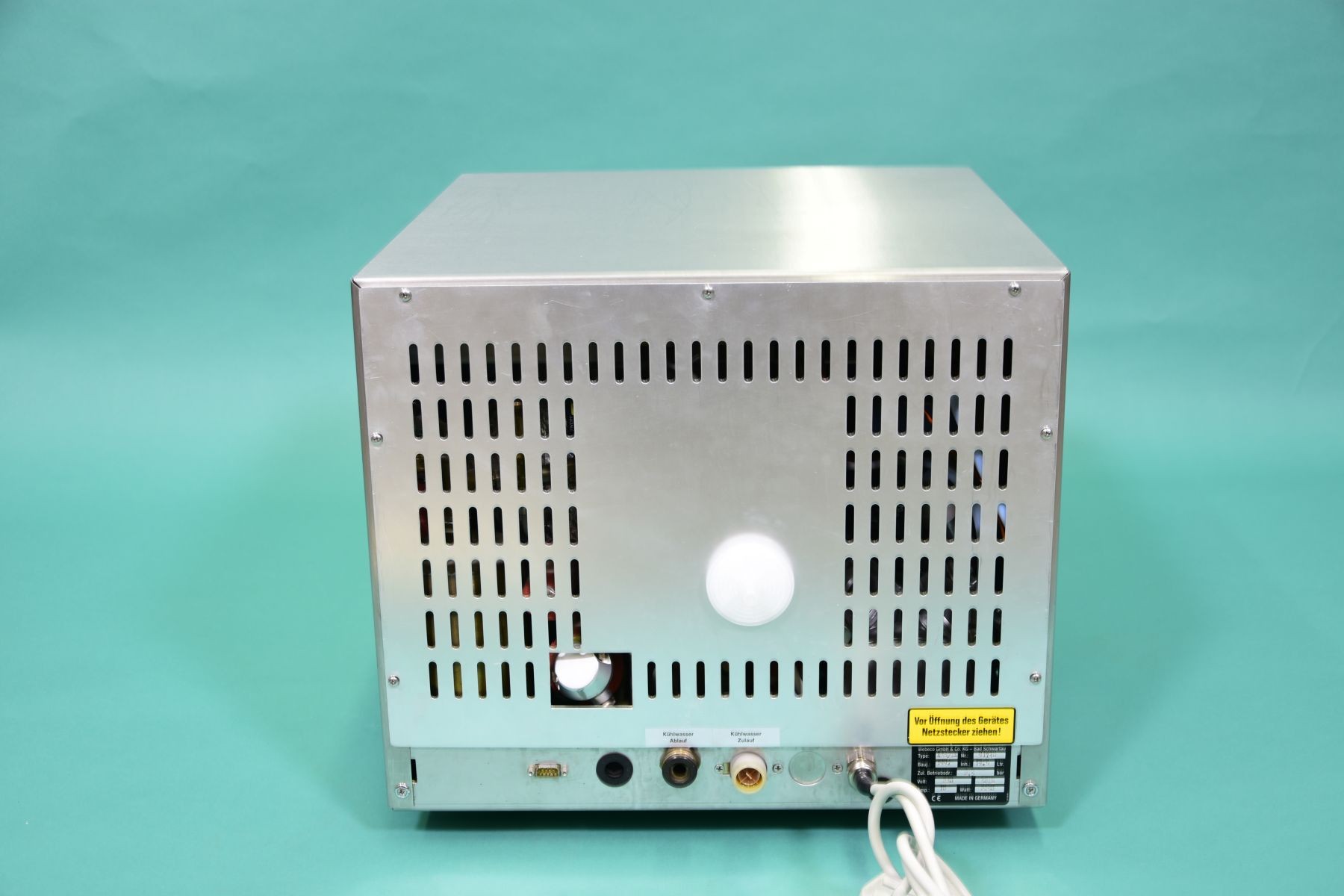 WEBECO A35 Dampfautoklav Rückansicht