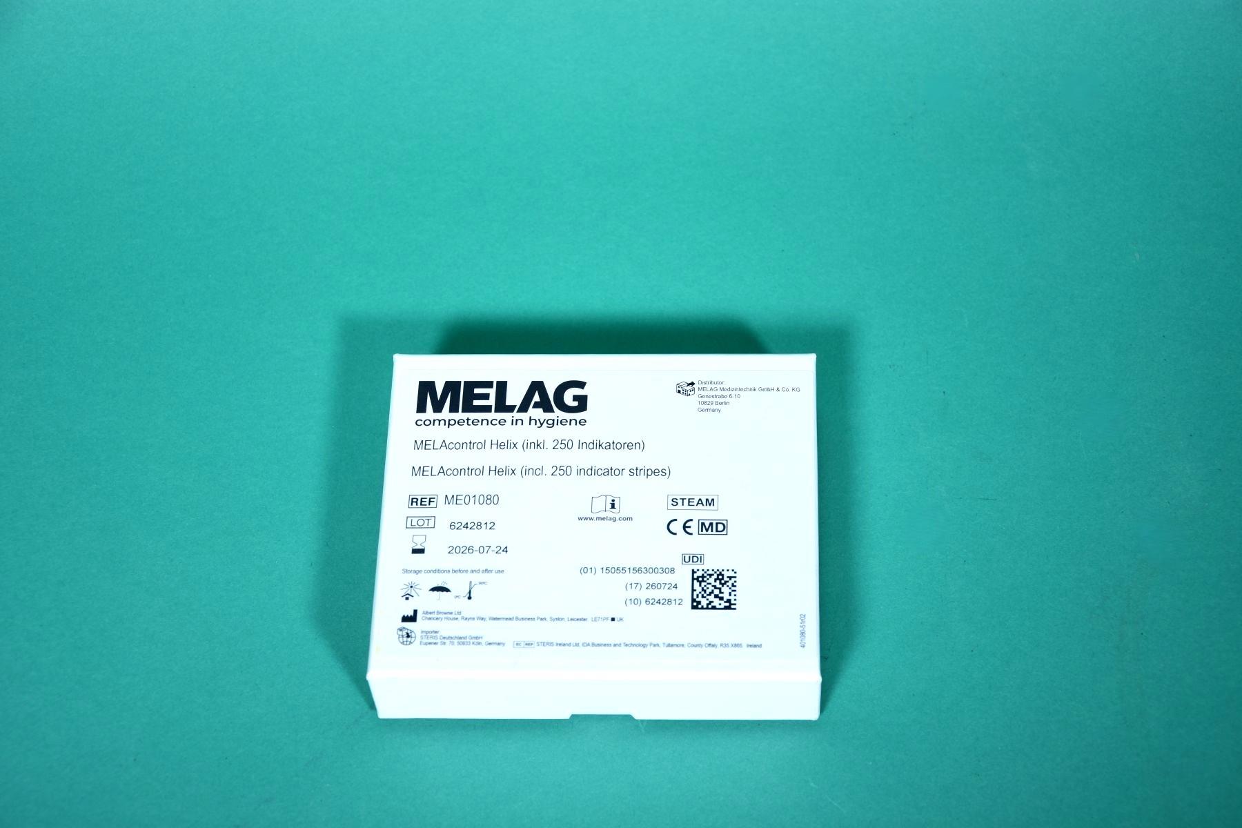 MELAG MelaControl Helix Prüfkörperset für B-Klasse Autoklaven - Verpackung